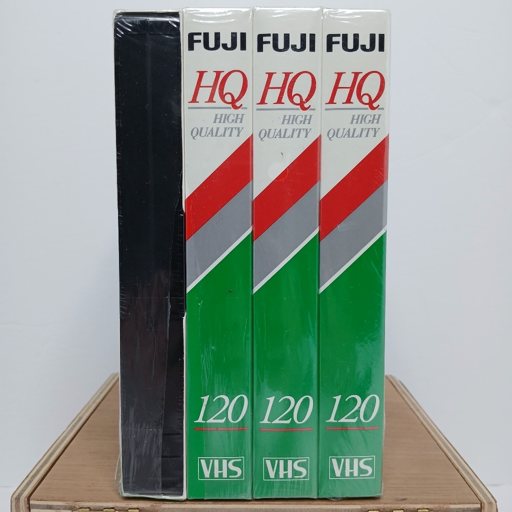 FUJI Film HQ High Quality 120 Min Blank VHS Tapes 4-Pack Factory Sealed